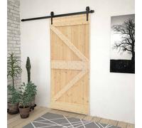 vidaXL Puerta Narvik Natural 100 x 210 cm Madera de Pino Sólido, Puerta Rectangular Moderna, Interior de Pino, Ahorra Espacio, Separador Contemporáneo de Habitaciones, Diseño Funcional