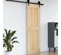 vidaXL Puerta Narvik Natural 70 x 210 cm Madera de Pino Sólido, Puerta Rectangular Moderna, Interior de Pino, Ahorra Espacio, Separador Contemporáneo de Habitaciones, Diseño Funcional