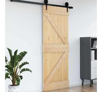 vidaXL Puerta Narvik Natural 70 x 210 cm Madera de Pino Sólido, Puerta Rectangular Moderna, Interior de Pino, Ahorra Espacio, Separador Contemporáneo de Habitaciones, Diseño Funcional