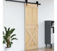 vidaXL Puerta Narvik Natural 80 x 210 cm Madera de Pino Sólido, Puerta Rectangular Moderna, Interior de Pino, Ahorra Espacio, Separador Contemporáneo de Habitaciones, Diseño Funcional