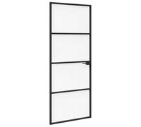 vidaXL Puerta para el hogar 83×201,5×3,5 cm - interior, cristal templado, marco aluminio