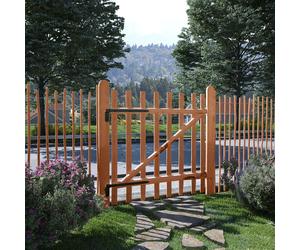 vidaXL Puerta para valla 100x100cm madera de avellano impregnada
