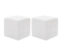 vidaXL Puf 2 unidades cuero sintético blanco 30x30x30 cm