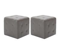 vidaXL Puf 2 unidades cuero sintético gris 30x30x30 cm