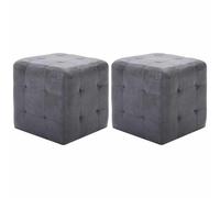 vidaXL Puf 2 unidades piel de ante artificial gris 30x30x30 cm