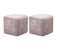 vidaXL Puf 2 unidades terciopelo rosa 30x30x30 cm