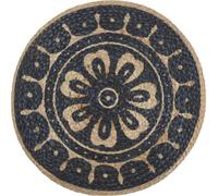 vidaXL Puf artesanal azul, 45 x 30 cm, de yute