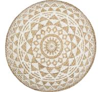 vidaXL Puf artesanal blanco, 45x30 cm, de yute