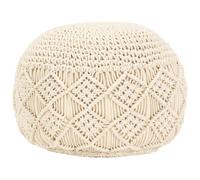 vidaXL Puf de macramé hecho a mano algodón 45x30 cm