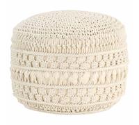 vidaXL Puf de macramé hecho a mano algodón 45x30 cm