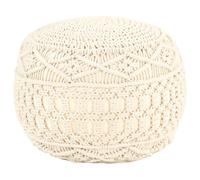 vidaXL Puf de macramé hecho a mano algodón 45x30 cm