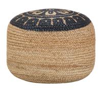 vidaXL Puf hecho a mano azul 45 x 30 cm yute