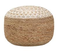 vidaXL Puf tejido a mano yute blanco 45x30 cm