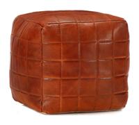 vidaXL Puf marrón 40x40x40 cm cuero auténtico de cabra