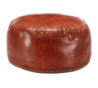 Puf marrón 60x30 cm cuero auténtico de cabra