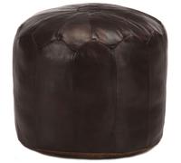 vidaXL Puf marrón oscuro 40x35 cm cuero auténtico de cabra