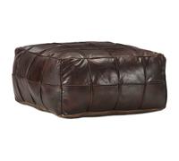 vidaXL Puf marrón oscuro 60x60x30 cm cuero auténtico de cabra