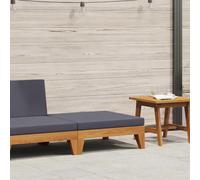 vidaXL: Puf modular con cojín gris oscuro, fabricado en madera de acacia maciza