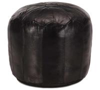 vidaXL Puf negro 40x35 cm cuero genuino de cabra