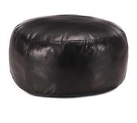 vidaXL Puf negro 60x30 cm cuero auténtico de cabra