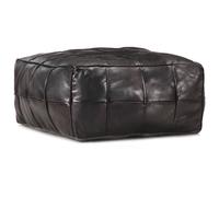 vidaXL Puf negro 60x60x30 cm cuero auténtico de cabra