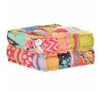 vidaXL Puf patchwork de tela 60x70x36 cm