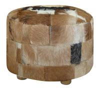 vidaXL Puf redondo de piel de cabra 50x50x45 cm