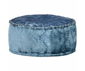 vidaXL Puf redondo de terciopelo azul 40x20 cm