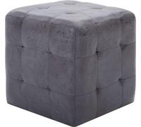 vidaXL Puf 2 Unidades Piel de Ante Artificial Gris 30x30x30 cm
