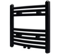 vidaXL Radiador toallero de baño Curvo Negro 480 x 480 mm