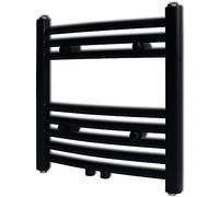 vidaXL Radiador toallero de baño curvo 480 x 480 mm Negro