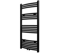 vidaXL Radiador toallero de baño Curvo Negro 500 x 1160 mm