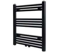 vidaXL Radiador toallero de baño recto negro 600 x 764 mm