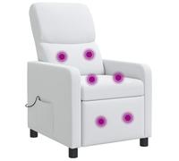vidaXL Recliner Blanco Tela
