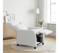 vidaXL Recliner Blanco Tela