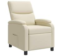 vidaXL Recliner Crema Cuero sintético