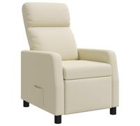 vidaXL Recliner Crema Cuero sintético