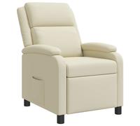 vidaXL Recliner Crema Cuero sintético