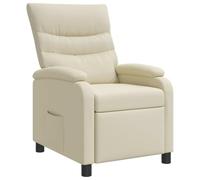 vidaXL Recliner Crema Cuero sintético
