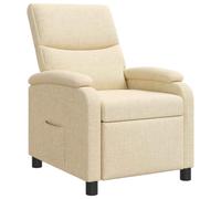 vidaXL Recliner Crema Tela