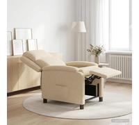 vidaXL Recliner Crema Tela