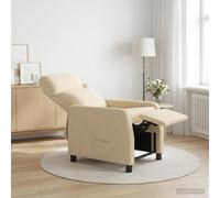 vidaXL Recliner Crema Tela