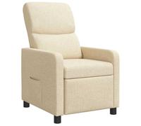 vidaXL Recliner Crema Tela