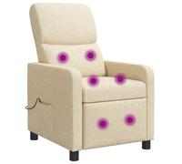 vidaXL Recliner Crema Tela