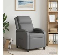vidaXL Recliner Gris Cuero sintético