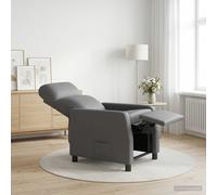 vidaXL Recliner Gris Cuero sintético