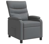 vidaXL Recliner Gris Cuero sintético