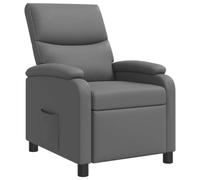 vidaXL Recliner Gris Cuero sintético