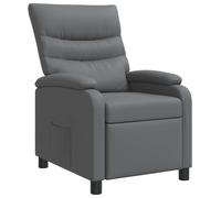 vidaXL Recliner Gris Cuero sintético