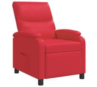 vidaXL Recliner Rojo Cuero sintético